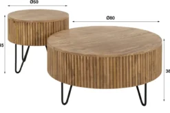 Couchtisch Duna - 2er Set aus Mangoholz