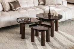 Couchtisch Elysium - Größe M in Antikkupfer oder Antikgold mit Gussglas