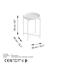 Couchtisch Fenaro – Schlichtes Metalldesign in Weiß oder Grün