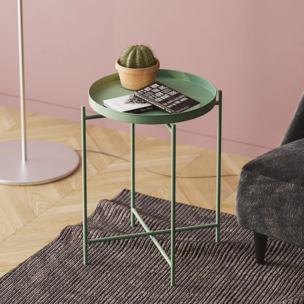 Couchtisch Fenaro – Schlichtes Metalldesign in Weiß oder Grün