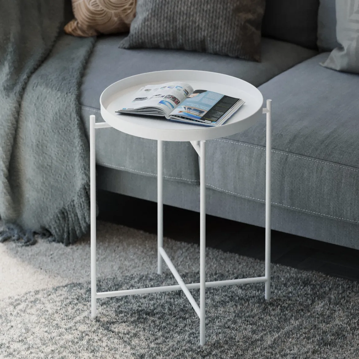 Couchtisch Fenaro – Schlichtes Metalldesign in Weiß oder Grün