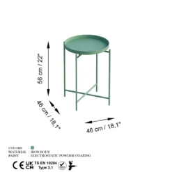Couchtisch Fenaro – Schlichtes Metalldesign in Weiß oder Grün