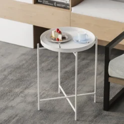 Couchtisch Fenaro – Schlichtes Metalldesign in Weiß oder Grün