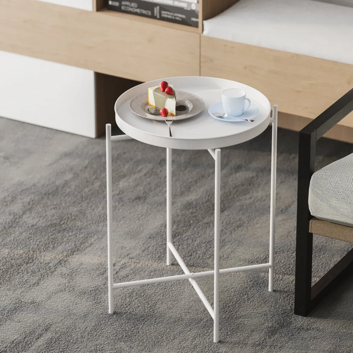 Couchtisch Fenaro – Schlichtes Metalldesign in Weiß oder Grün