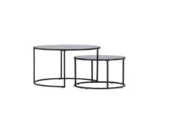 Couchtisch Franco - mit schwarzen Glasplatten