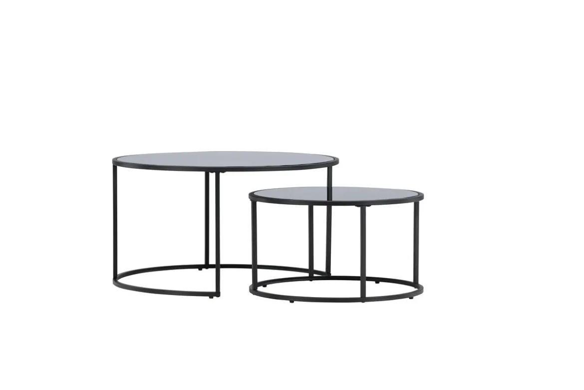 Couchtisch Franco - mit schwarzen Glasplatten