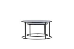 Couchtisch Franco - mit schwarzen Glasplatten