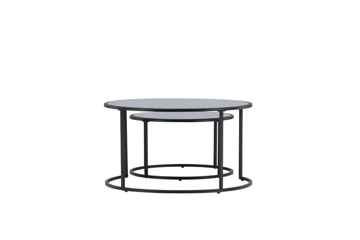 Couchtisch Franco - mit schwarzen Glasplatten
