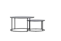 Couchtisch Franco - mit schwarzen Glasplatten