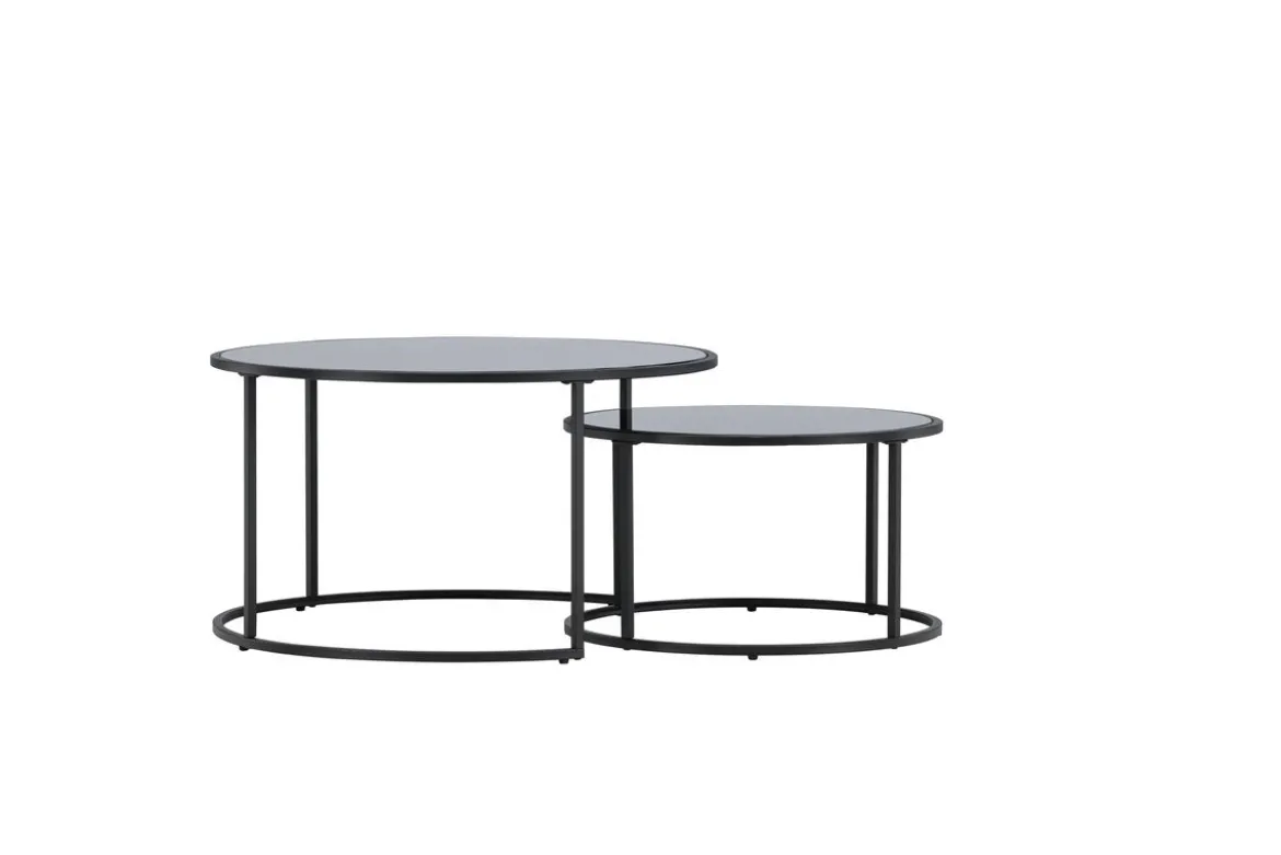 Couchtisch Franco - mit schwarzen Glasplatten