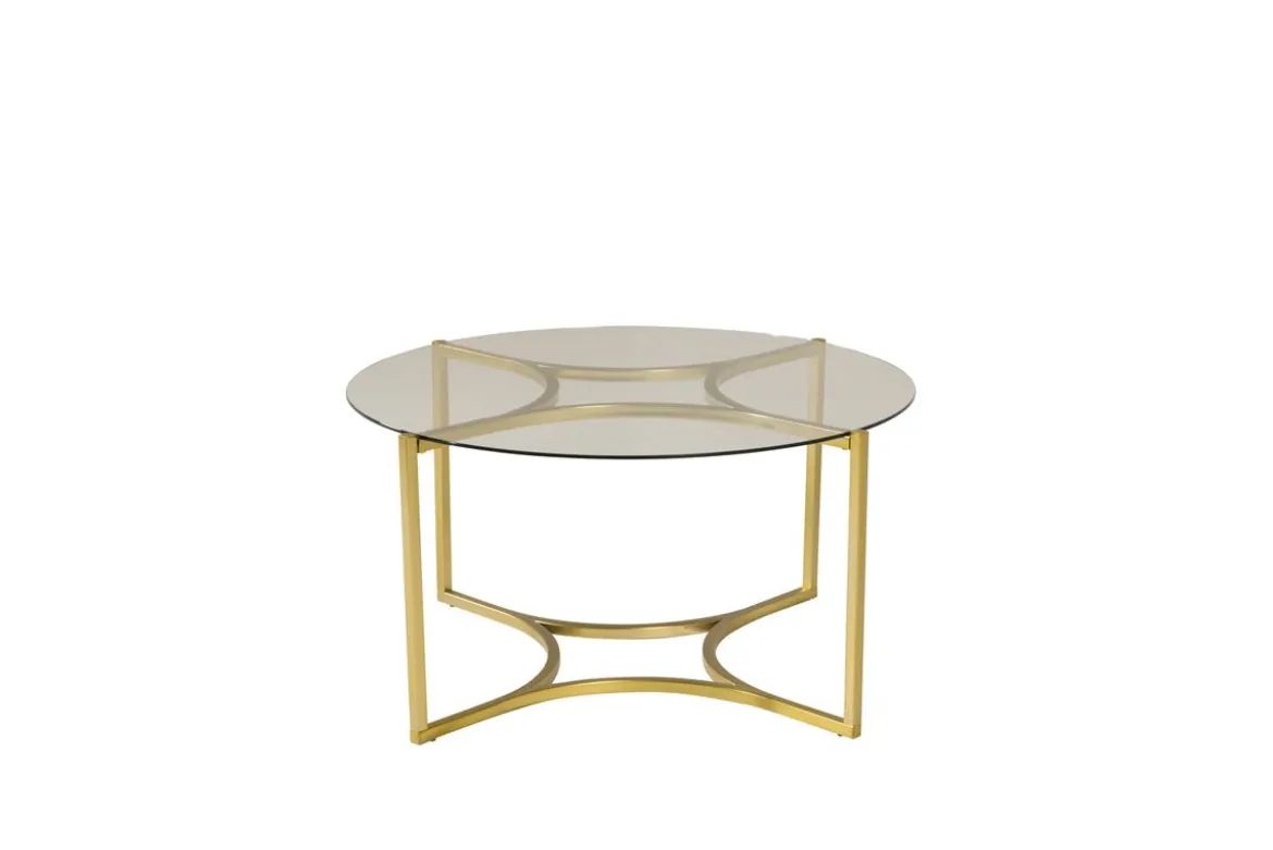 Couchtisch Goldi - mit runder Glasplatte