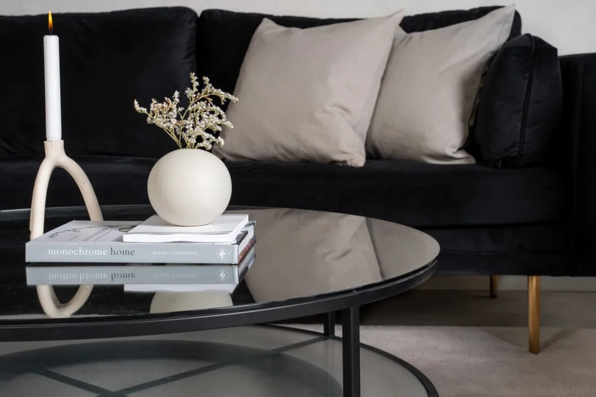 Couchtisch Janos - mit zwei runden Glasplatten