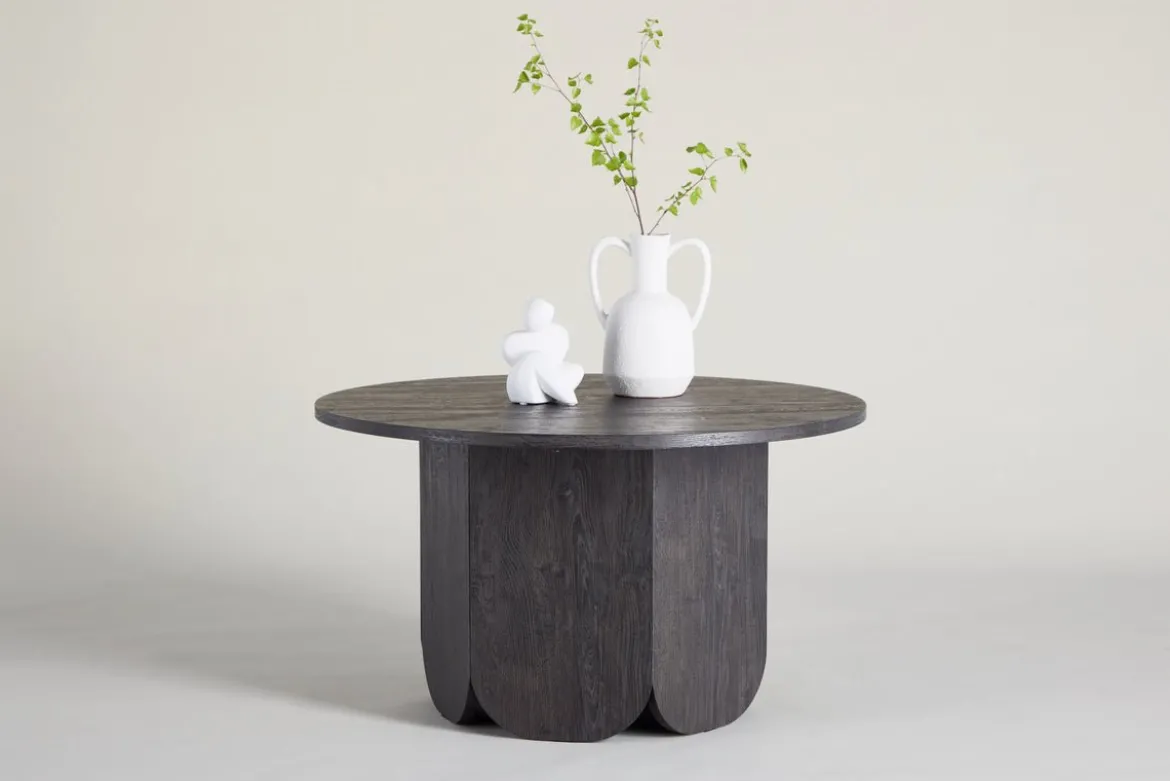 Couchtisch Keralo Big - stylischer Rundtisch in Holzoptik