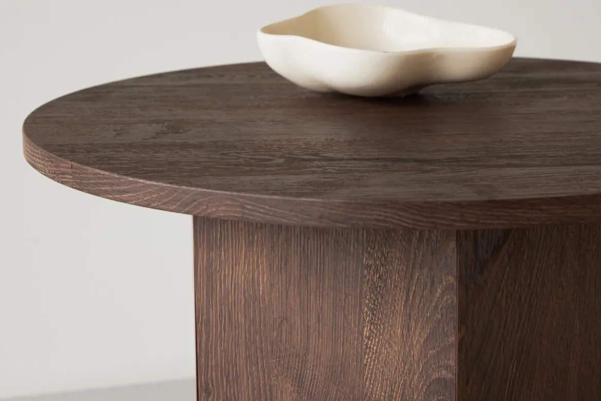 Couchtisch Keralo - stylischer Rundtisch in Holzoptik