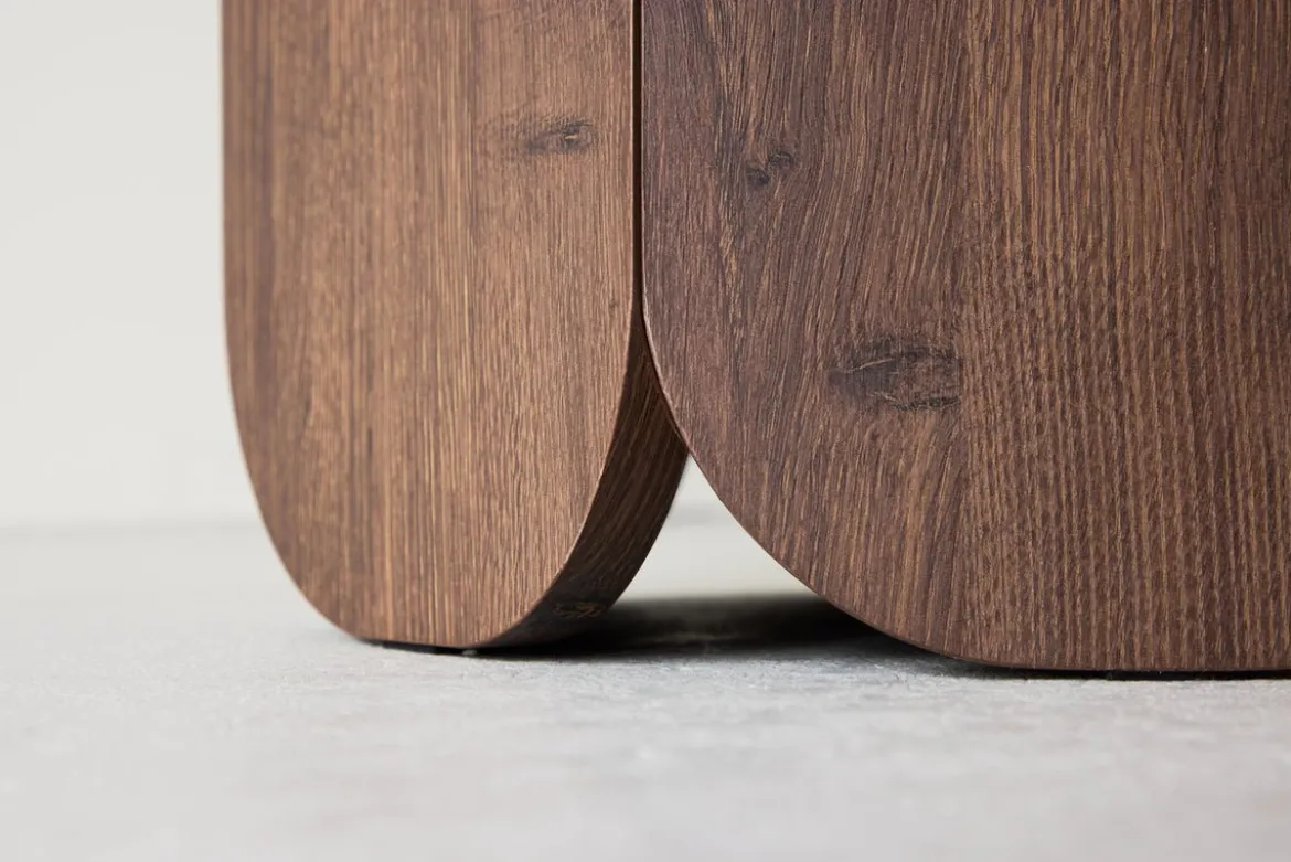 Couchtisch Keralo - stylischer Rundtisch in Holzoptik