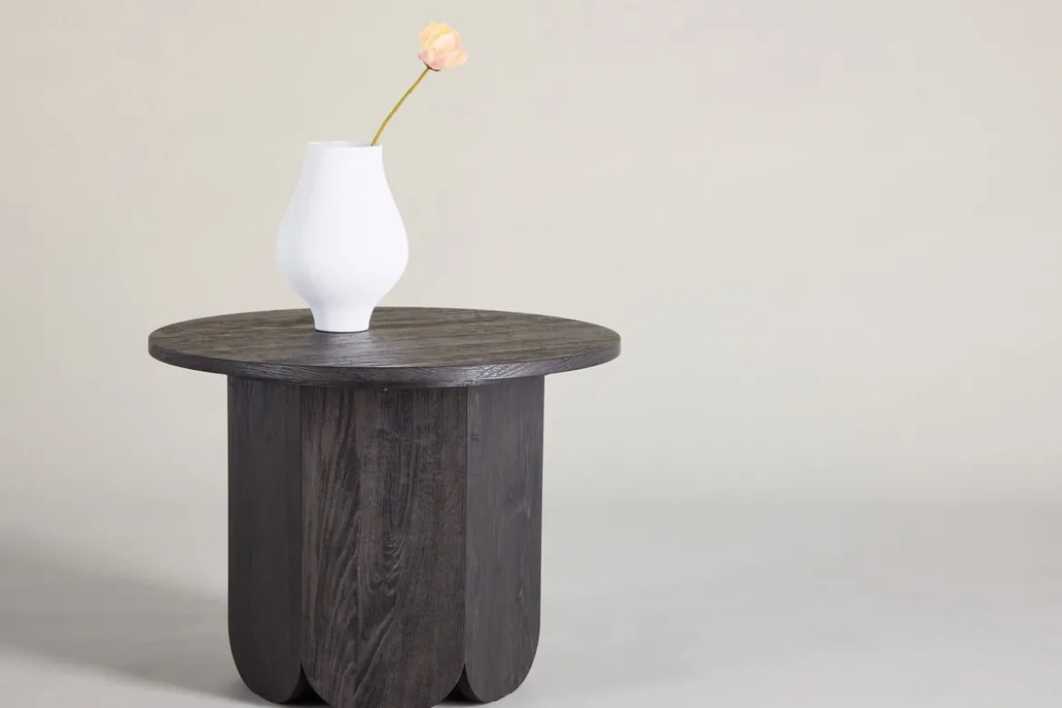Couchtisch Keralo - stylischer Rundtisch in Holzoptik