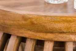 Couchtisch Khamar - 2er Set aus Mangoholz mit bauchigem Sockel