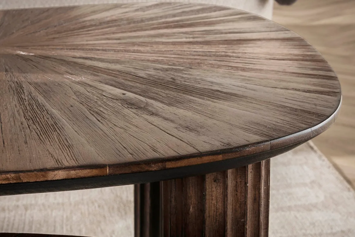 Couchtisch Kivara - 2er Set aus hochwertigem Teakholz im Viereck-Design