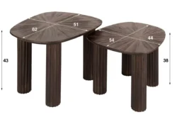 Couchtisch Kivara - 2er Set aus hochwertigem Teakholz im Viereck-Design