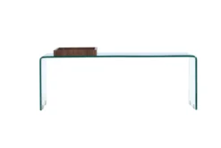Couchtisch Klaro - aus Glas mit Holztablett