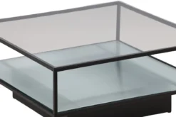 Couchtisch Lanera - mit Glasflächen und Stahlkorpus