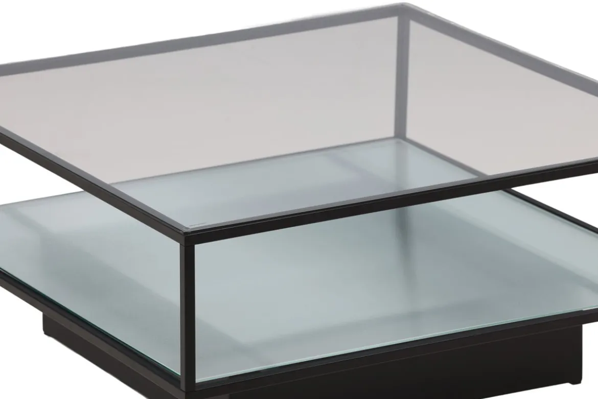 Couchtisch Lanera - mit Glasflächen und Stahlkorpus