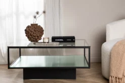Couchtisch Lanera - mit Glasflächen und Stahlkorpus