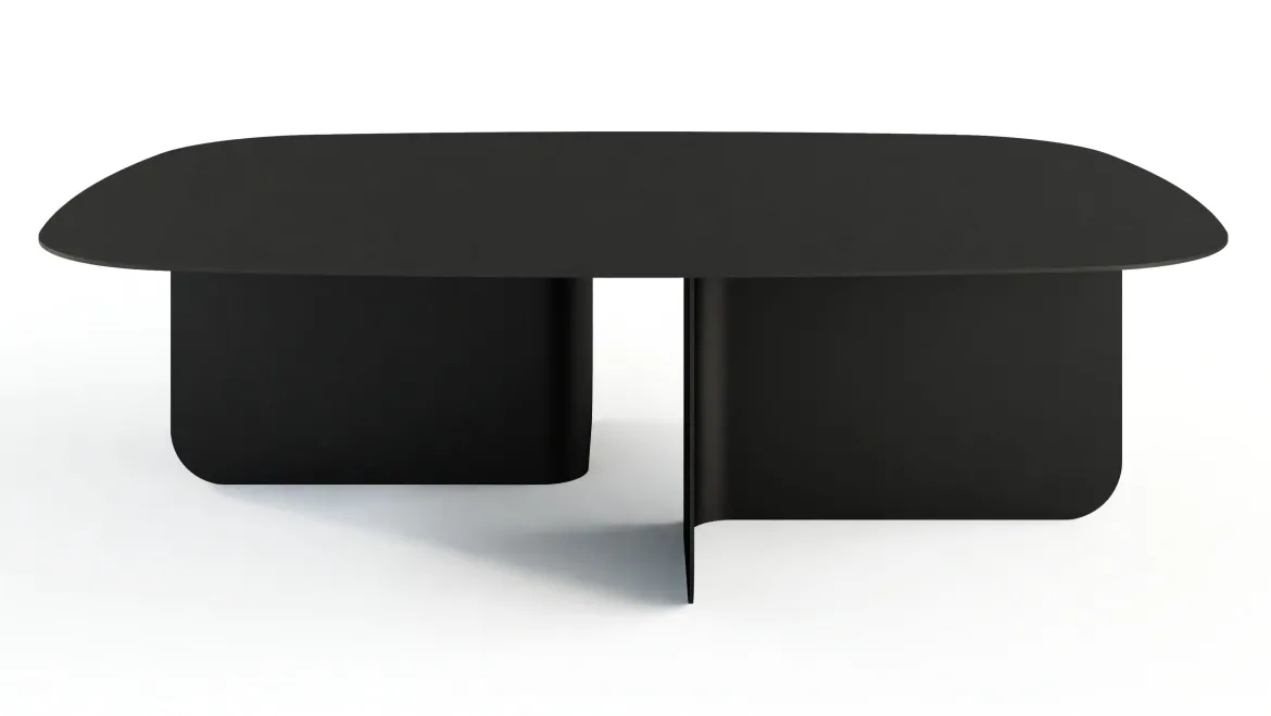 Couchtisch Livia – Japandi Design aus pulverbeschichtetem Blech