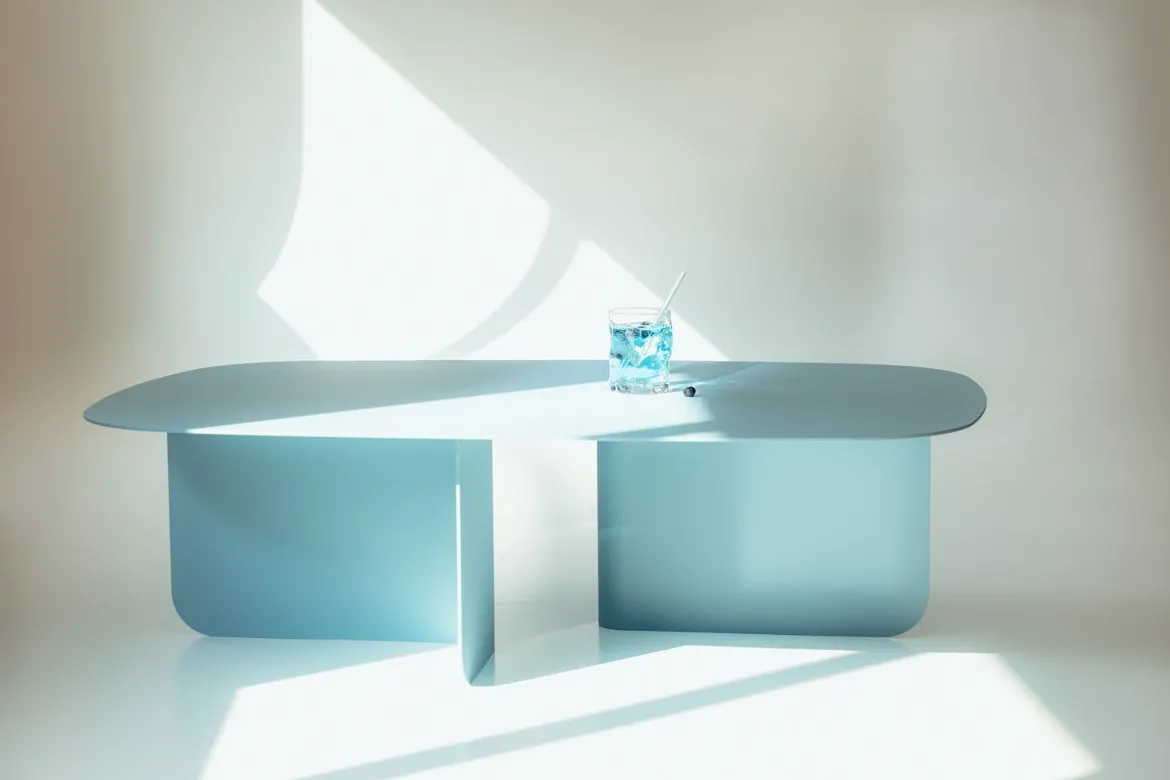 Couchtisch Livia – Japandi Design aus pulverbeschichtetem Blech