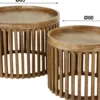 Couchtisch Marula - 2er Set aus Mangoholz mit sandfarbenem Finish