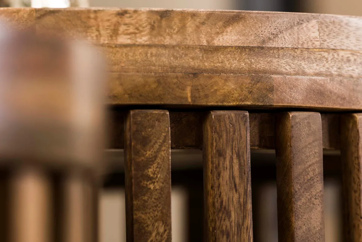 Couchtisch Marula - 2er Set aus Mangoholz mit sandfarbenem Finish
