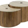 Couchtisch Oruva - 2er Set aus Mangoholz mit Keramik-Tischplatte