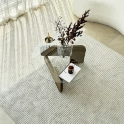 Couchtisch Palvero - mit runder Glasplatte und Kiefernholz