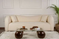 Couchtisch Pavello - mit rechteckiger, gehärteter Tischglasplatte