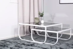 Couchtisch Rondo - zwei Tische mit Glas-Tischplatte