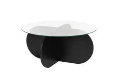 Couchtisch Rovida - mit runder Glasplatte in 2 Varianten