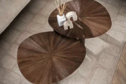 Couchtisch Soluma - 2er Set aus hochwertigem Teakholz im Dreieck-Design