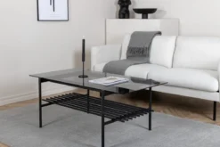 Couchtisch Staffan - in schwarz mit Glasplatte