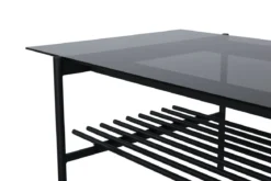 Couchtisch Staffan - in schwarz mit Glasplatte