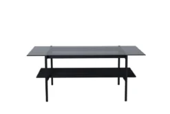 Couchtisch Staffan - in schwarz mit Glasplatte