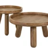 Couchtisch Sundari - 2er Set aus nachhaltigem Mangoholz mit sandfarbenem Finish