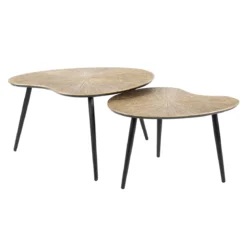 Couchtisch Tavino - 2er Set in Nierenform in der Farbe Antikbronze