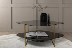 Couchtisch Torben - mit Glas- und Marmorplatte