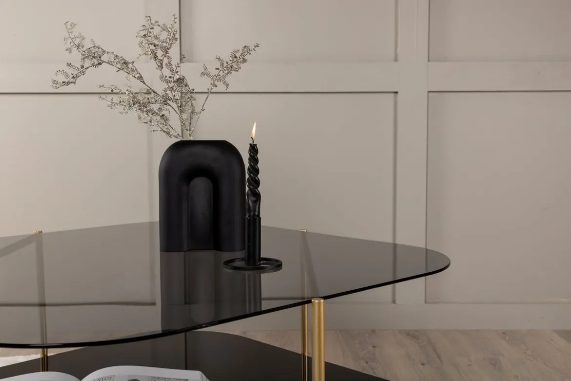 Couchtisch Torben - mit Glas- und Marmorplatte