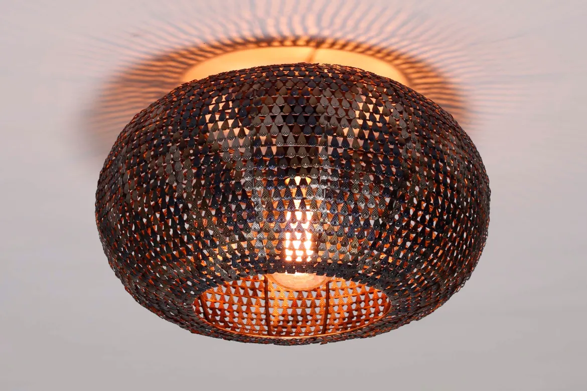 Deckenleuchte „Ferox“ – Metallleuchte in Schwarzbraun