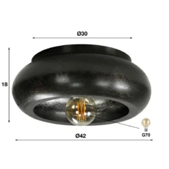 Deckenleuchte „Sky“ – Metallleuchte in Schwarznickel