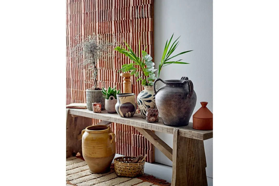 Deko-Blumentopf Arvik – Geprägtes Zementdesign in Grau