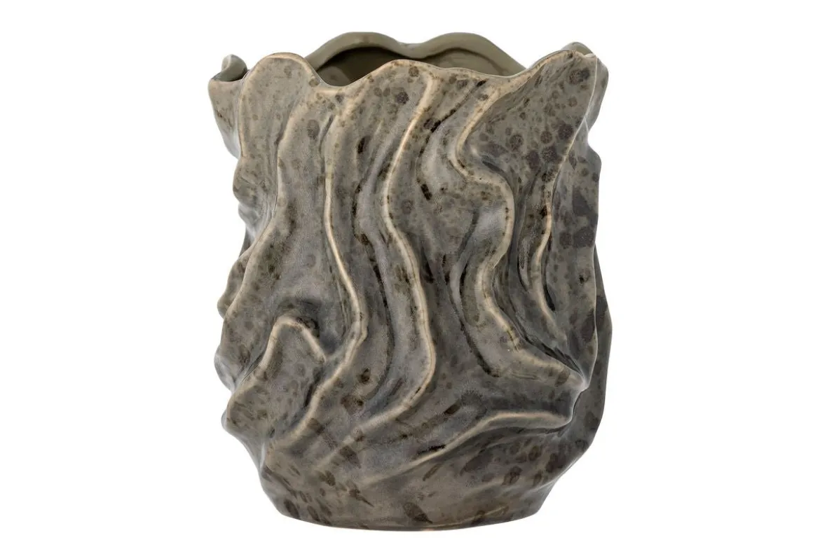 Deko-Vase „Elmara“ – Graues Steingut
