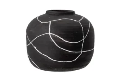 Deko-Vase „Virela“ – Schwarze Terrakotta