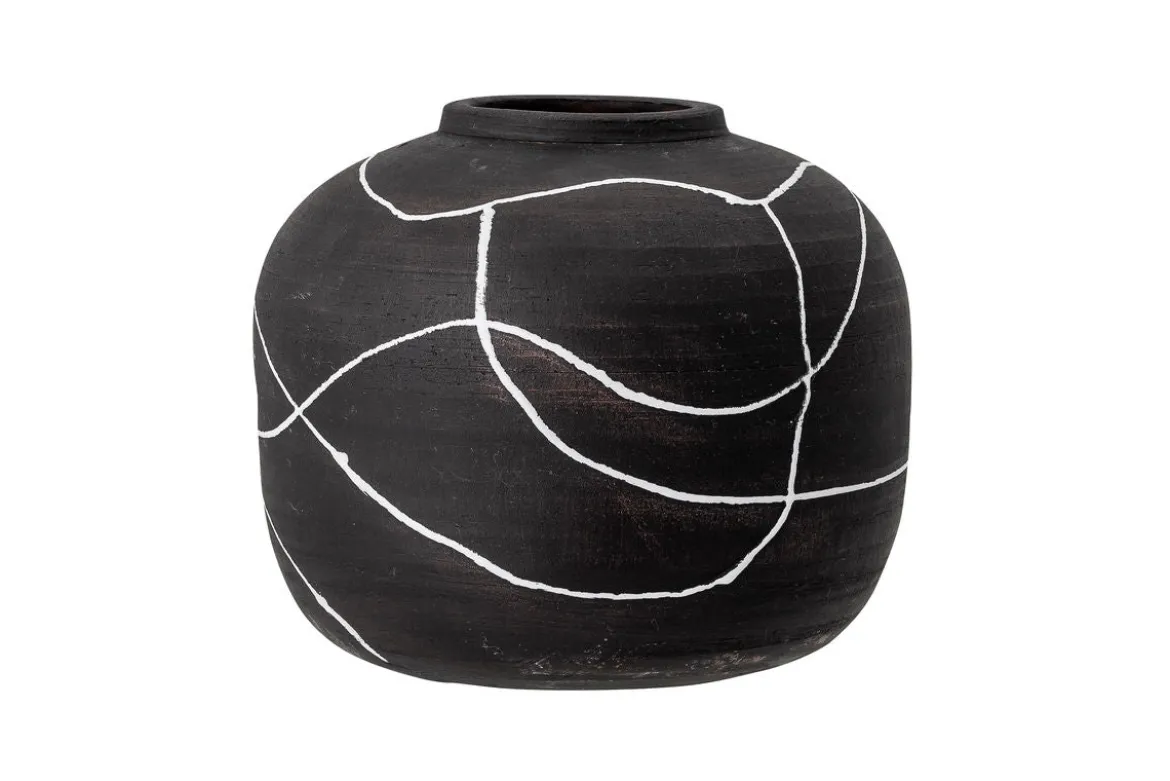 Deko-Vase „Virela“ – Schwarze Terrakotta
